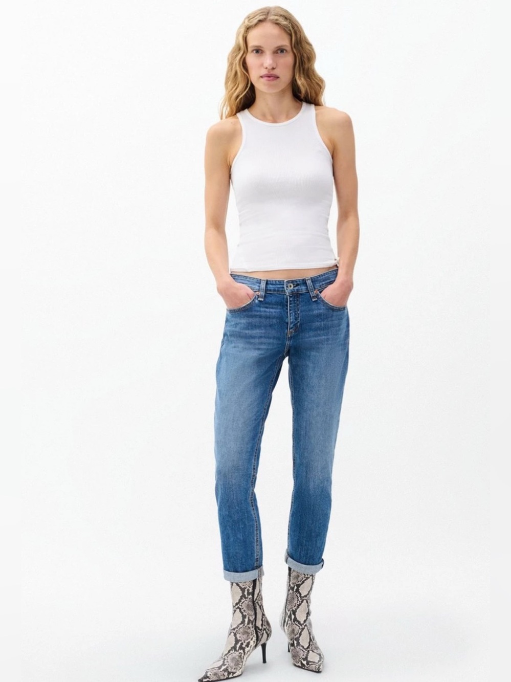 Rag & Bone Dre Low Rise Slim Boyfriend Jeans Size 29 Julienne Distressed